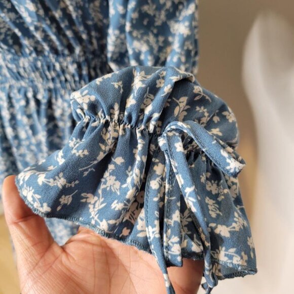 Long sleeve Boho floral Mini Dress (off the shoulder) - Picture 7 of 13